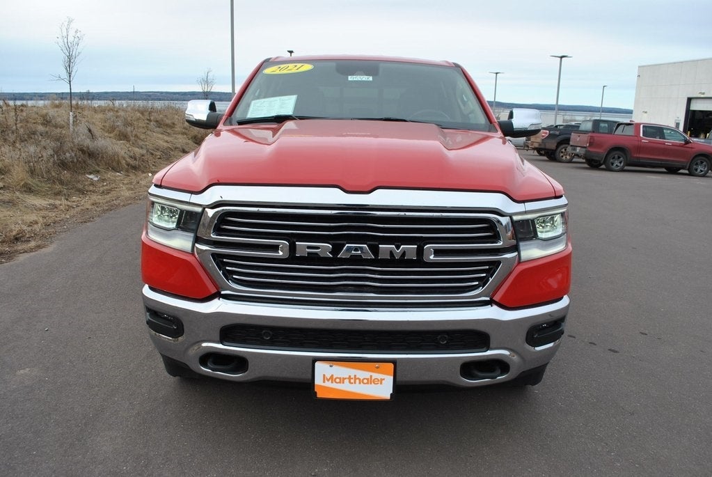 Used 2021 RAM Ram 1500 Pickup Laramie with VIN 1C6SRFJT6MN656262 for sale in Glenwood, Minnesota
