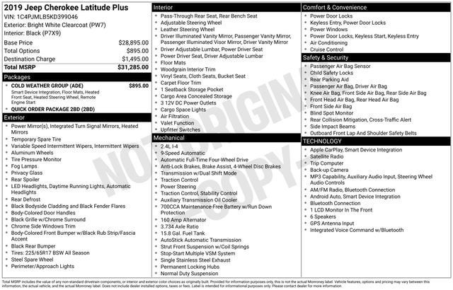 2019 Jeep Cherokee Latitude Plus 4x4