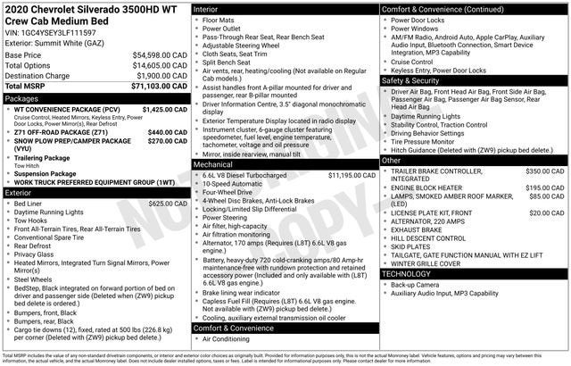 2020 Chevrolet Silverado 3500 HD Work Truck