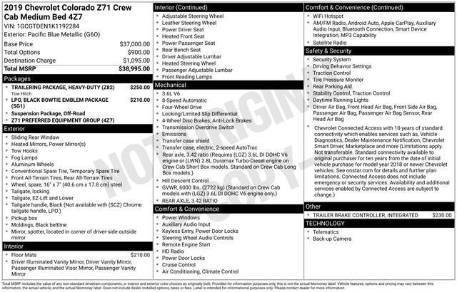 2019 Chevrolet Colorado 4WD Z71