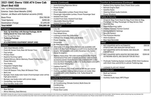 2021 GMC Sierra 1500 AT4