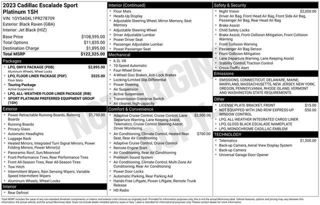 2023 Cadillac Escalade Sport Platinum