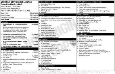 2022 RAM 2500 Limited Longhorn Crew Cab 4x4 6'4" Box