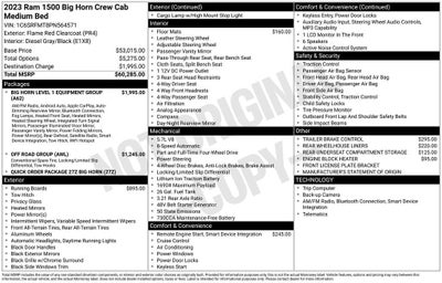 2023 RAM 1500 Big Horn Crew Cab 4x4 6'4" Box