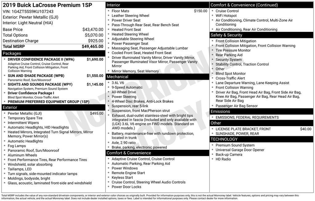 2019 Buick LaCrosse Premium