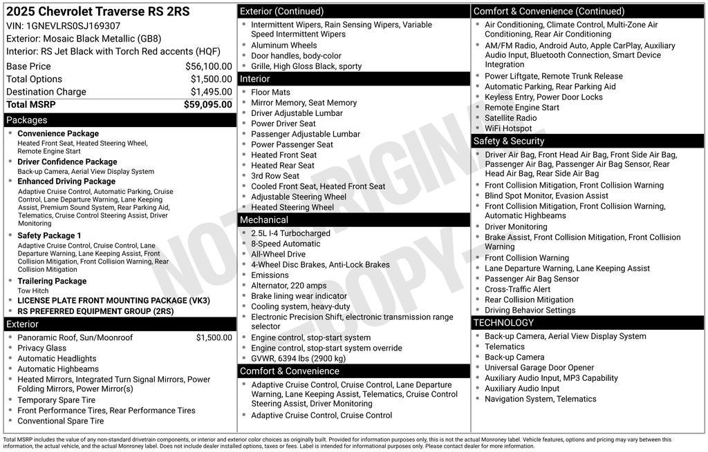 2025 Chevrolet Traverse RS