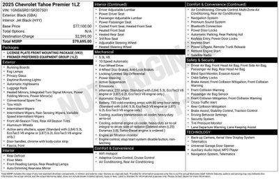 2025 Chevrolet Tahoe Premier