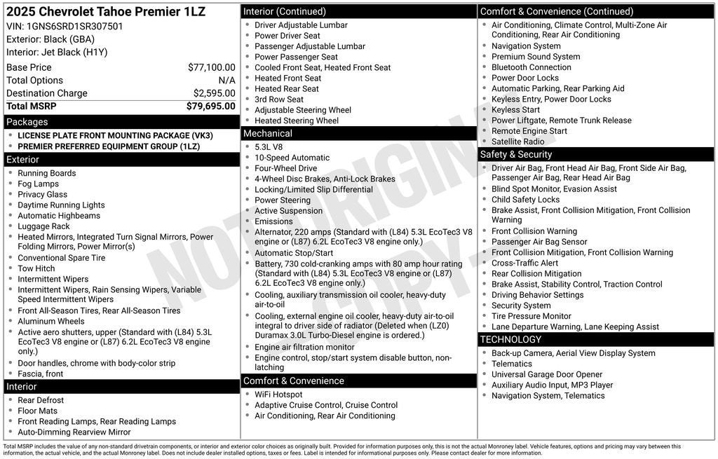 2025 Chevrolet Tahoe Premier