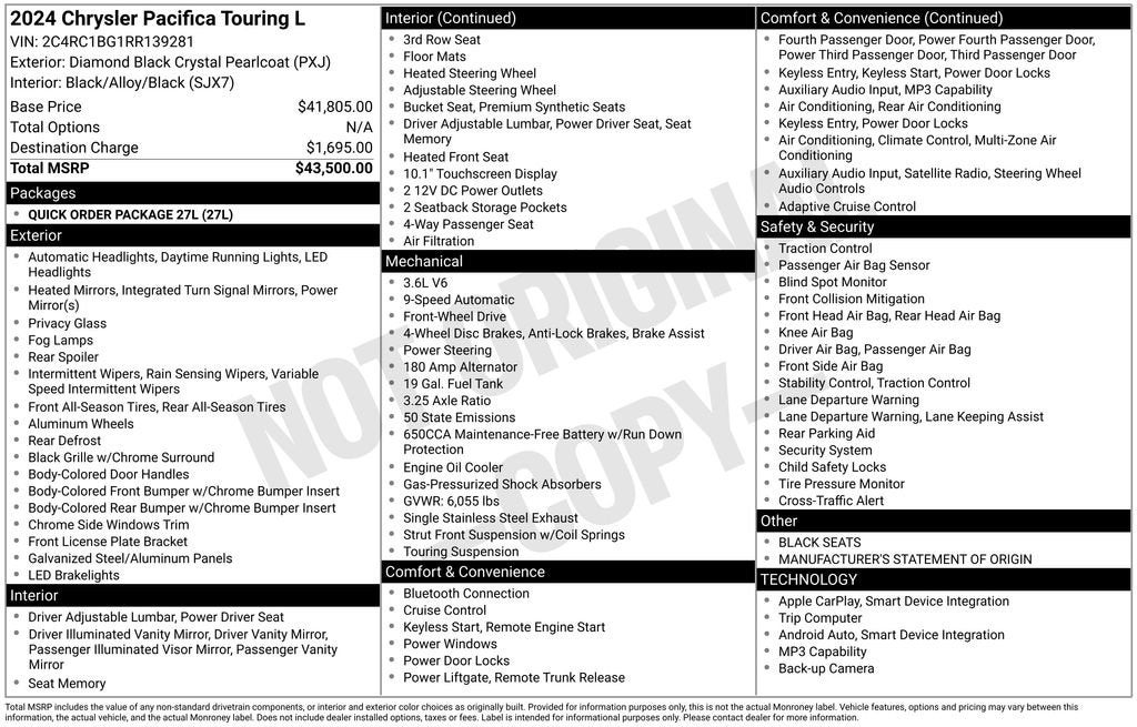 2024 Chrysler Pacifica Touring L
