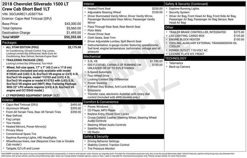 2018 Chevrolet Silverado 1500 LT