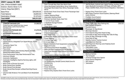 2021 Lexus IS 300 IS 300