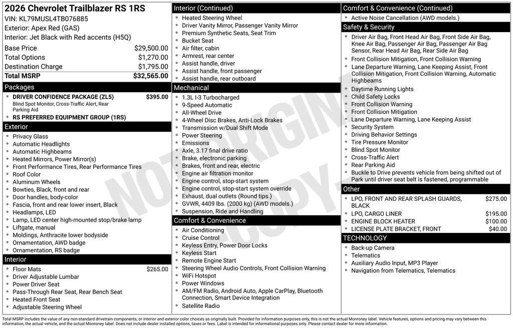 2026 Chevrolet Trailblazer RS