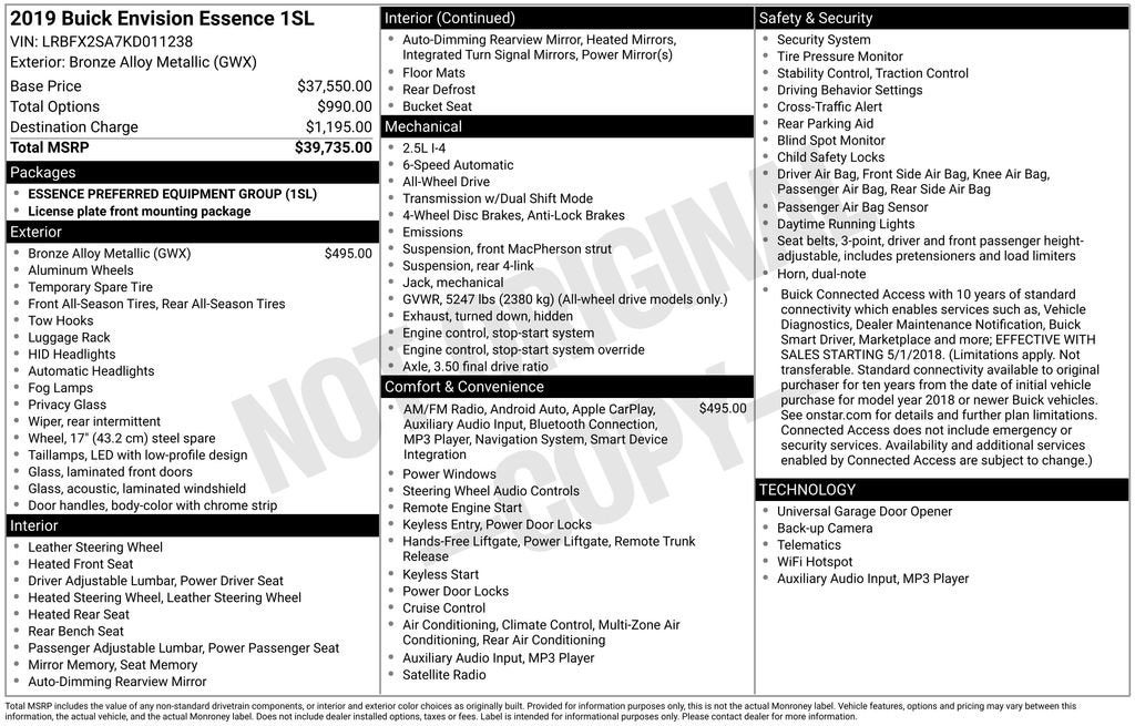 2019 Buick Envision Essence